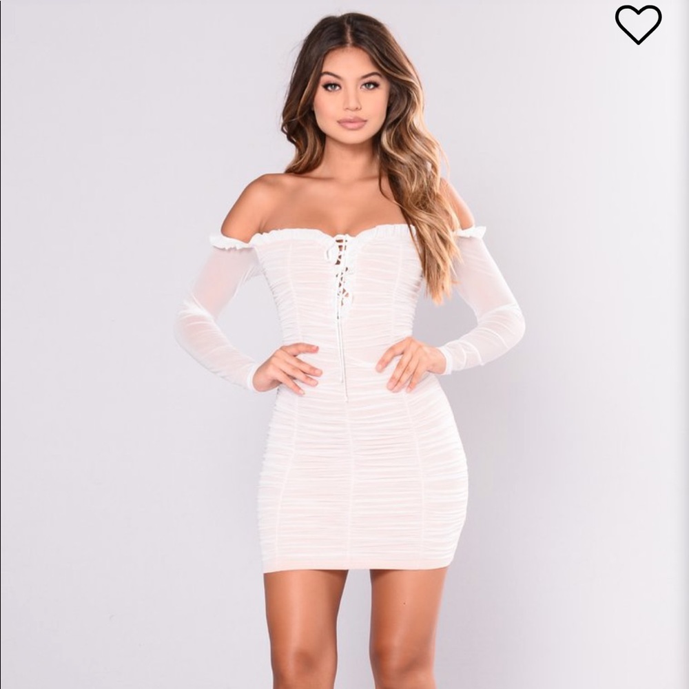 Fashion Nova White Maura Mesh Dress